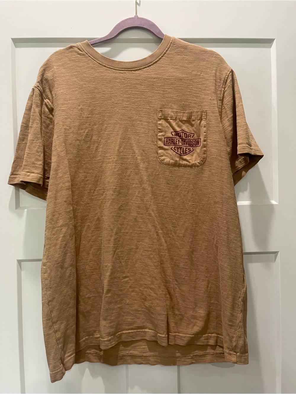 Harley-Davidson Tan Short Sleeve Pocket Tee with Logo